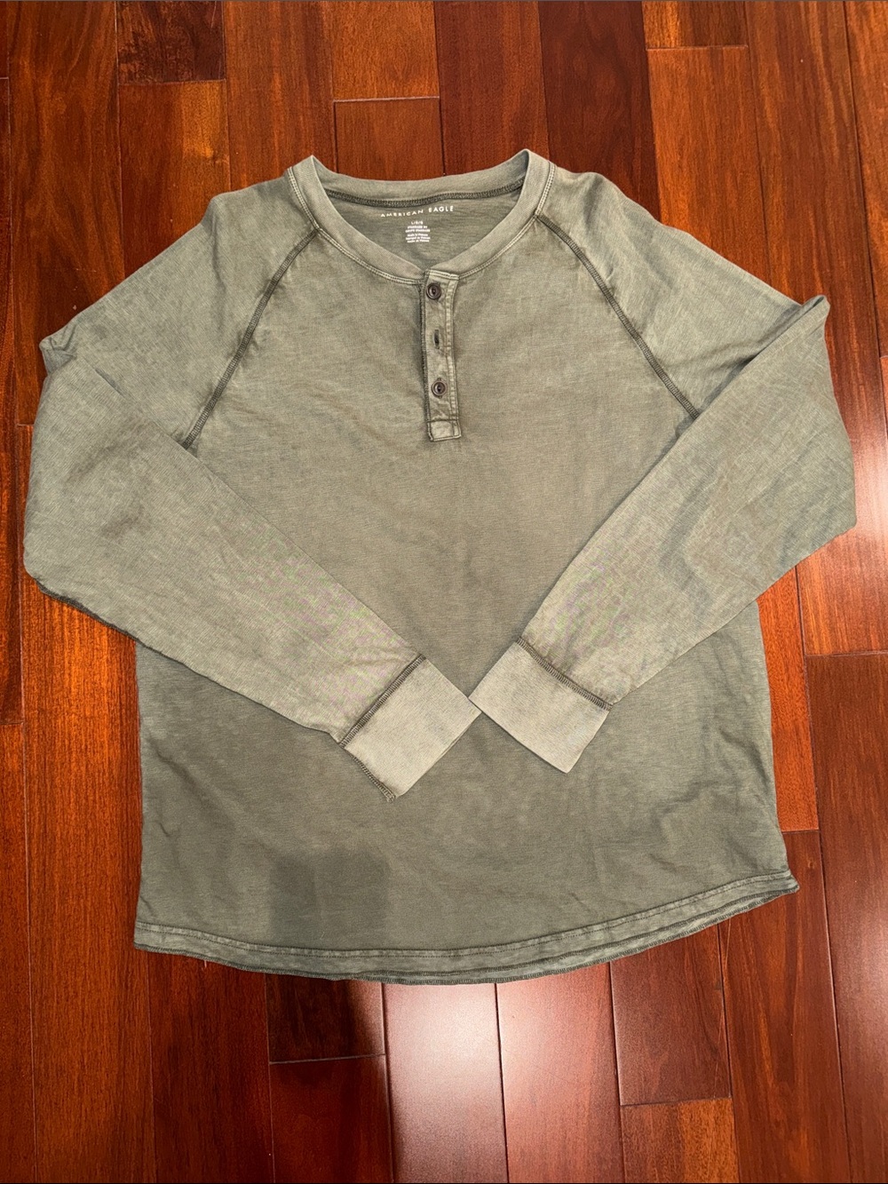 Burt's Bees Baby Olive Henley Long Sleeve Top